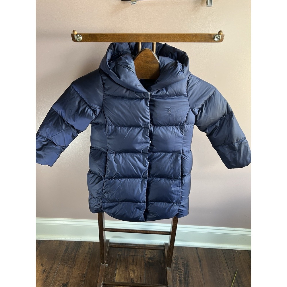 Polo Ralph Lauren Navy Blue Full Length Size 4T Down Puffer Coat